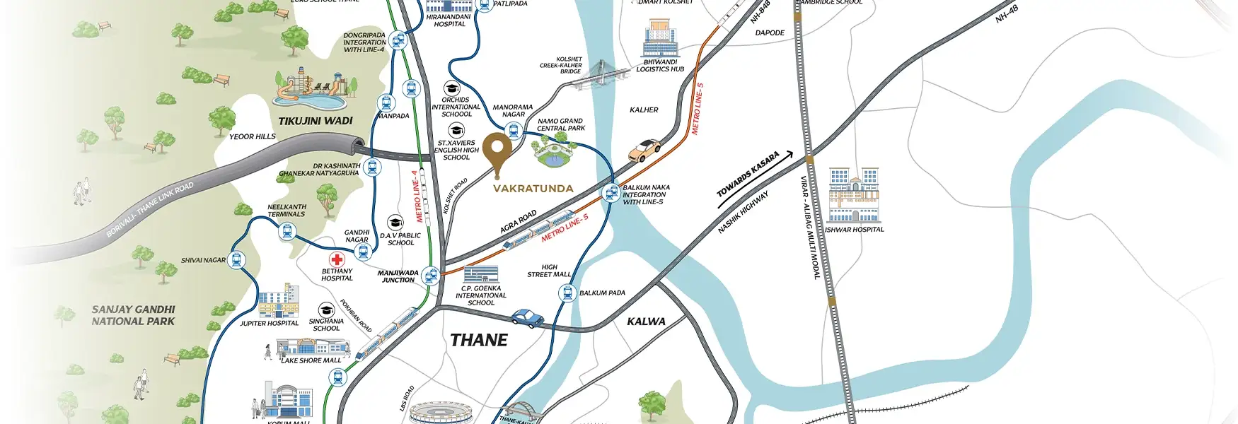 Vakratunda Thane Connectivity
